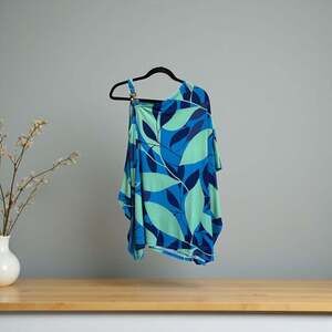 Iman Blue Asymmetrical Blouse